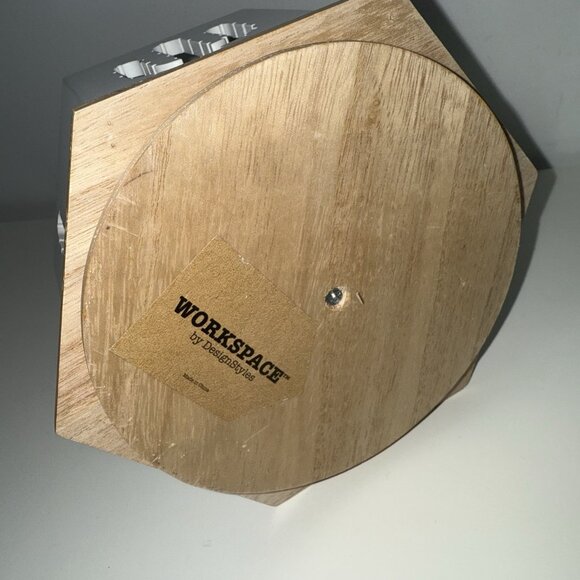 White Wood Spinning Desk Organizer 6 Sections Cactus Cutouts Pen Pencil Holder - Picture 7 of 7